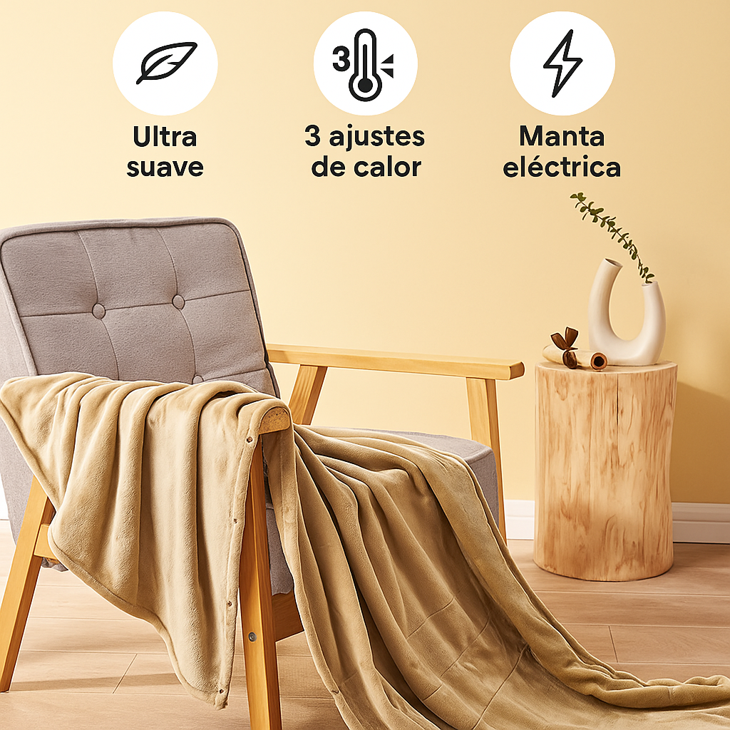 Manta Eléctrica USB Calefactable 3 Niveles Calor