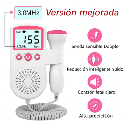 Doppler Fetal Portátil con Pantalla y Altavoz