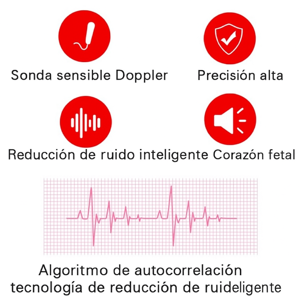 Doppler Fetal Portátil con Pantalla y Altavoz