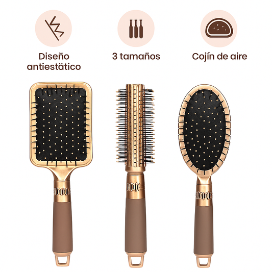 AirFlex Pro Cepillo Paddle Antiestático para Cabello Rizado