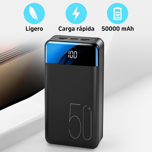 Power Bank 50000mAh Carga Rápida Portátil