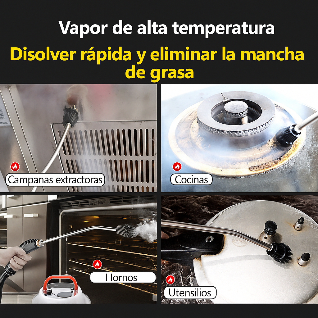 Limpiador de Vapor Alta Presión 2800W Profesional
