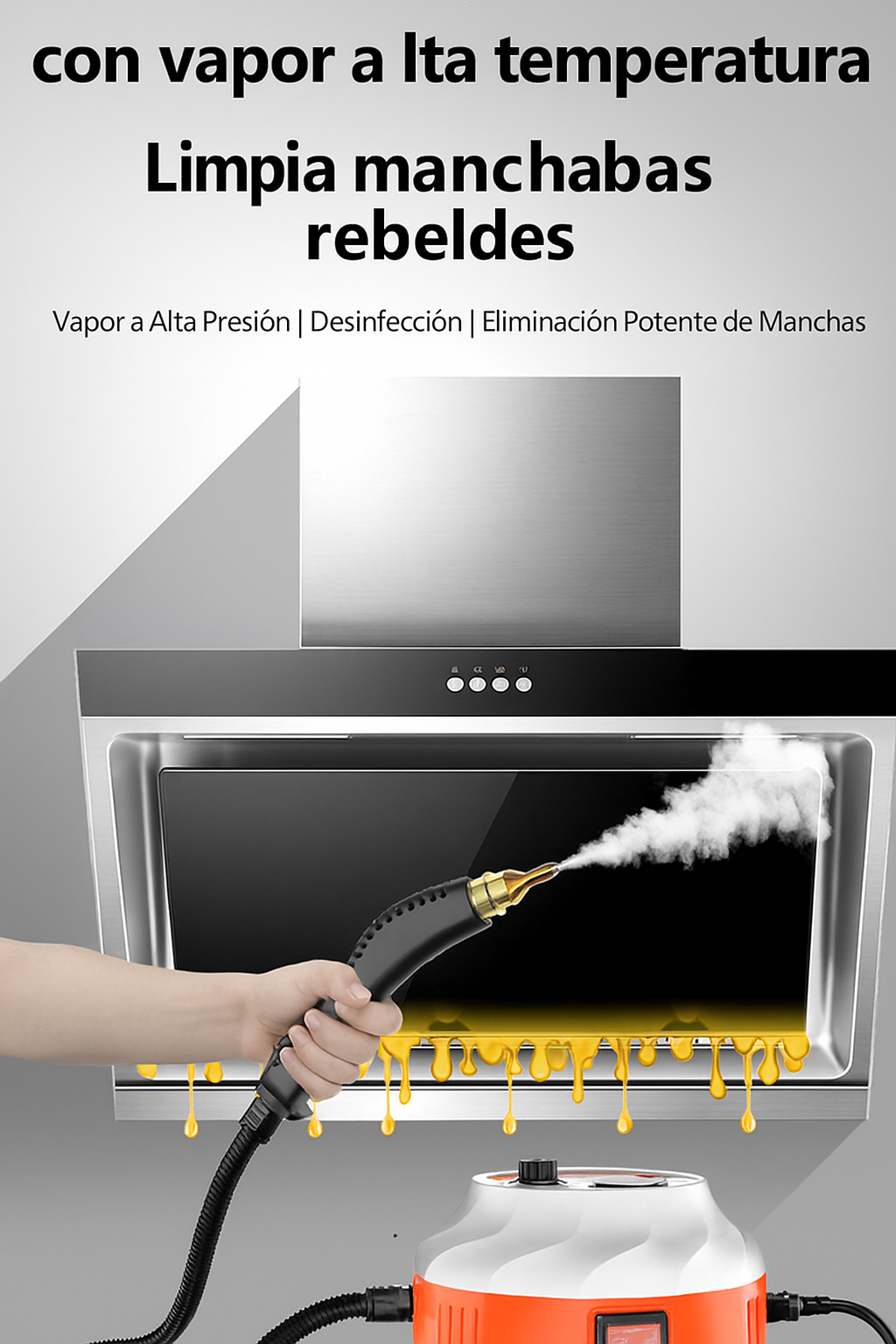 Limpiador de Vapor Alta Presión 2800W Profesional