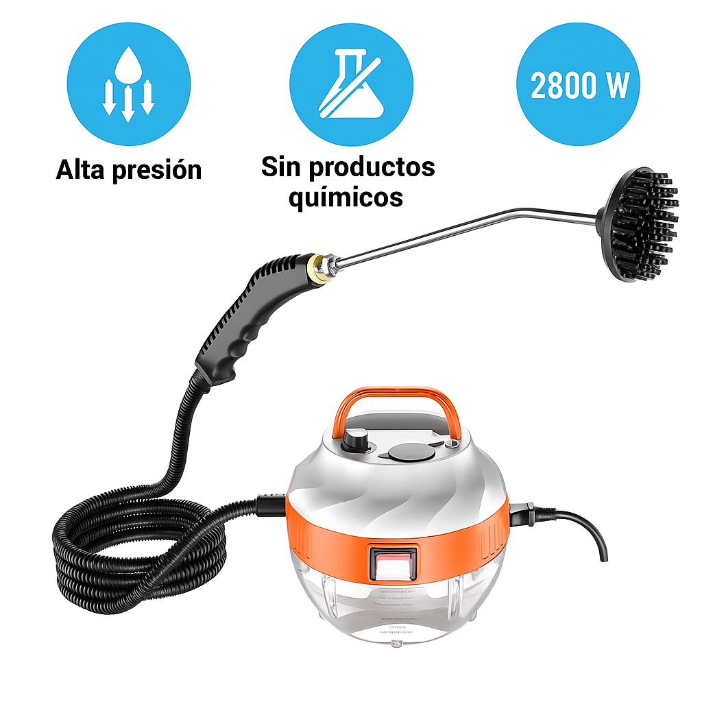 Limpiador de Vapor Alta Presión 2800W Profesional