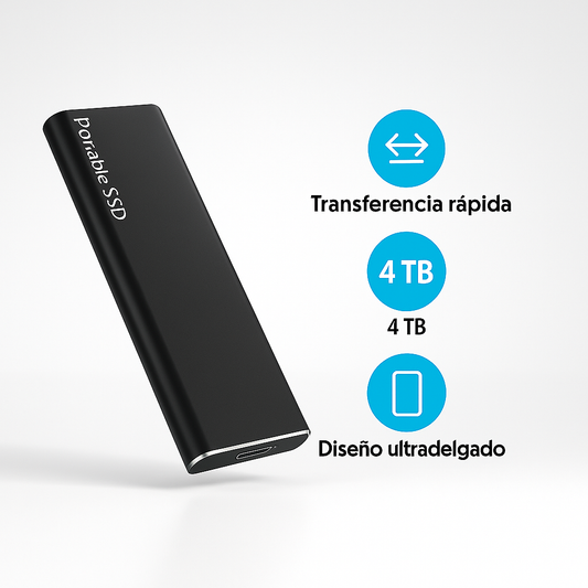 Disco Duro Externo 4TB USB-C Ultra Delgado