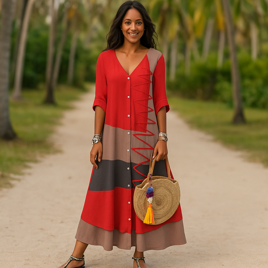 Vestido Largo Elegante Rayas Mujeres