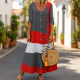 Vestido Largo Elegante Rayas Mujeres