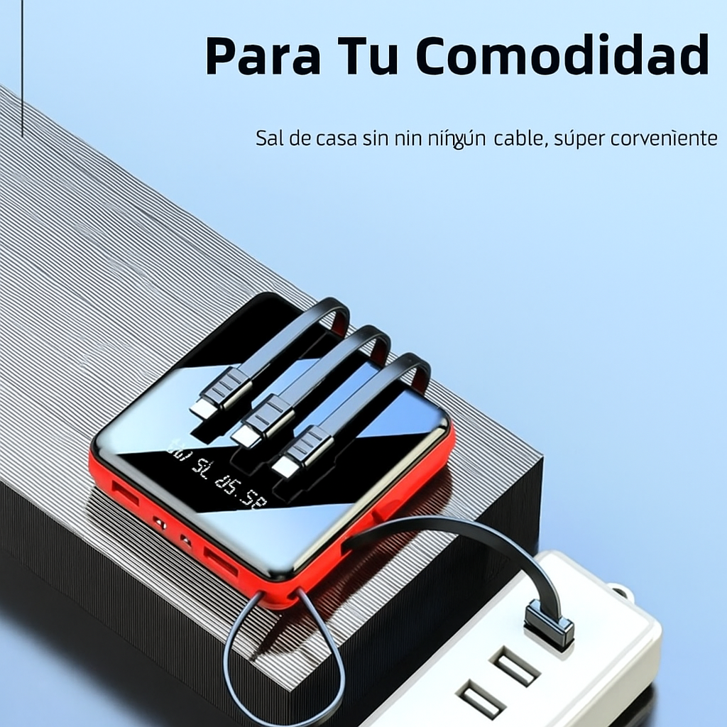 Mini Power Bank 20000mAh con 4 Cables