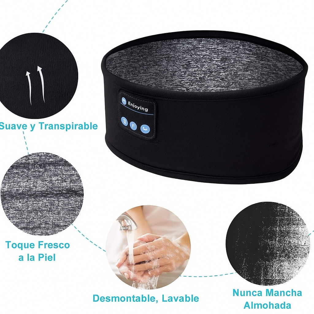Máscara de Sueño Bluetooth con Auriculares Integrados