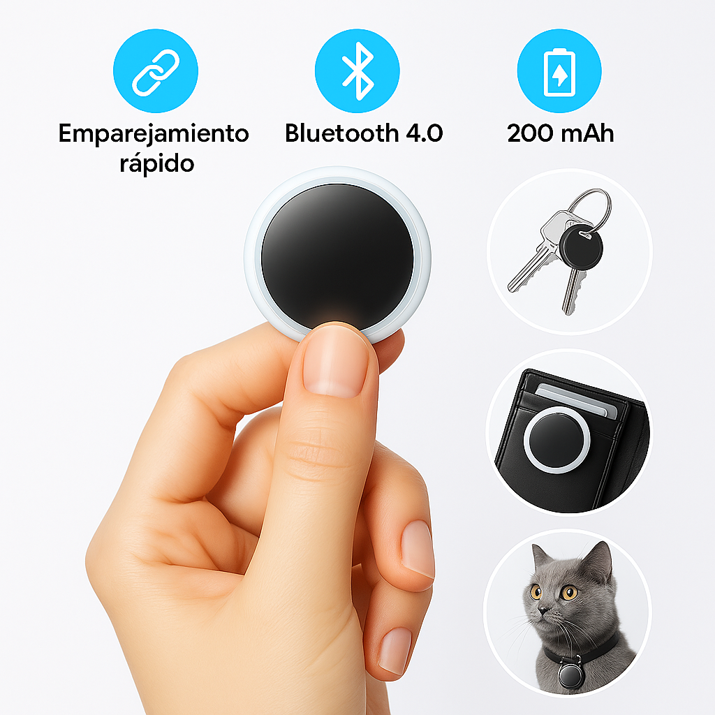 Mini Rastreador GPS Bluetooth para Llaves y Objetos