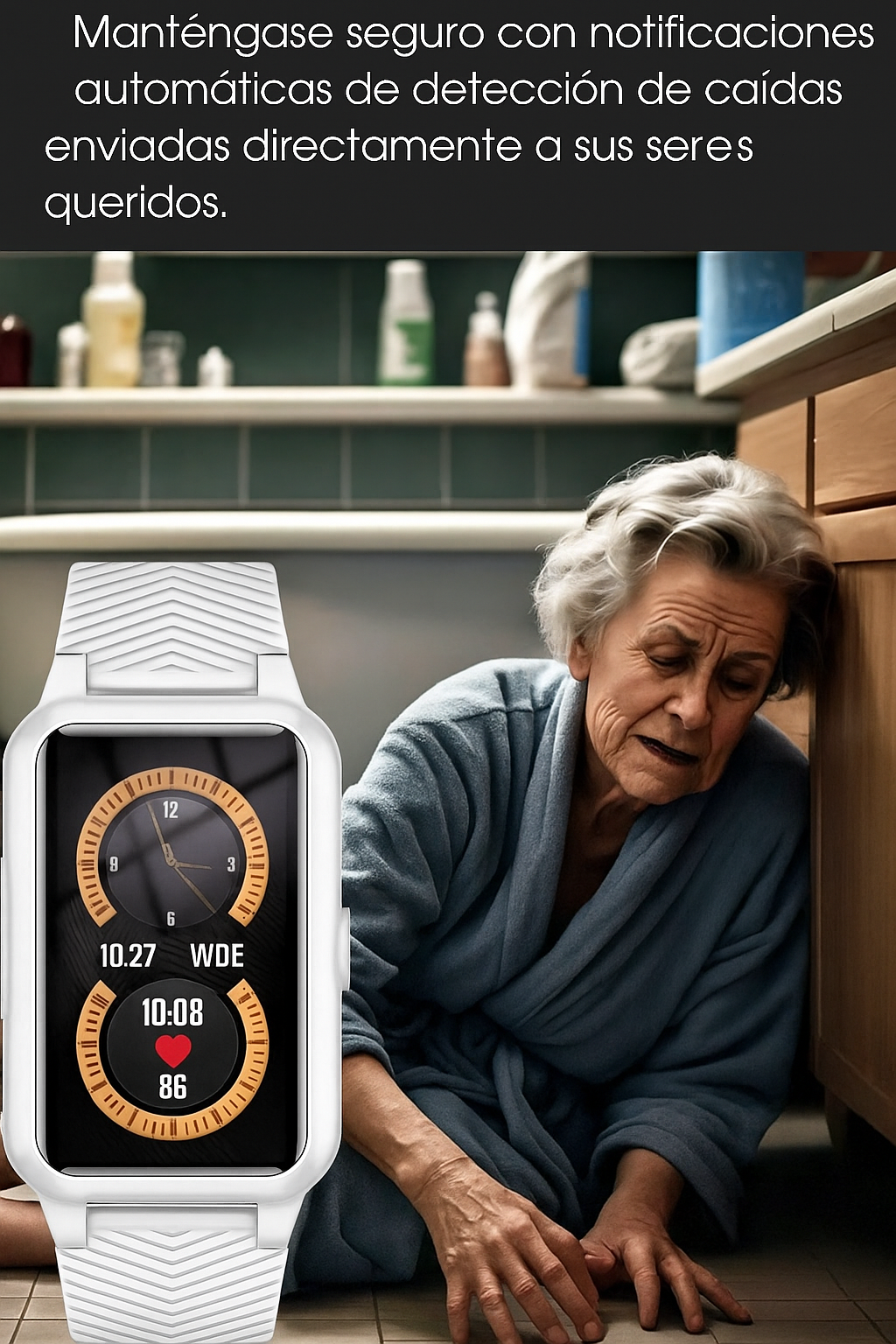 Reloj Inteligente SOS con Detección de Caídas para Mayores