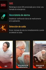 Reloj Inteligente SOS con Detección de Caídas para Mayores