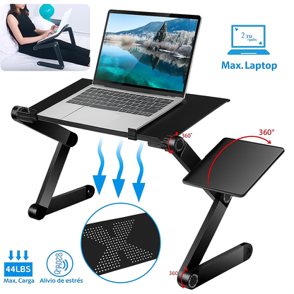Soporte Ergonómico Ajustable para Laptop con Mouse Pad