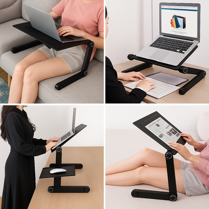 Soporte Ergonómico Ajustable para Laptop con Mouse Pad