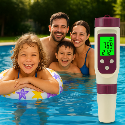 Probador Digital 7 en 1 de Agua para Piscinas y Spas