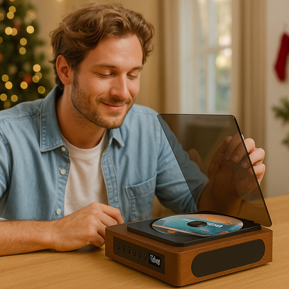 Reproductor de CD Retro Bluetooth con Radio FM