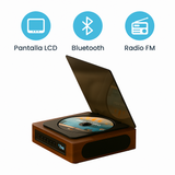 Reproductor de CD Retro Bluetooth con Radio FM