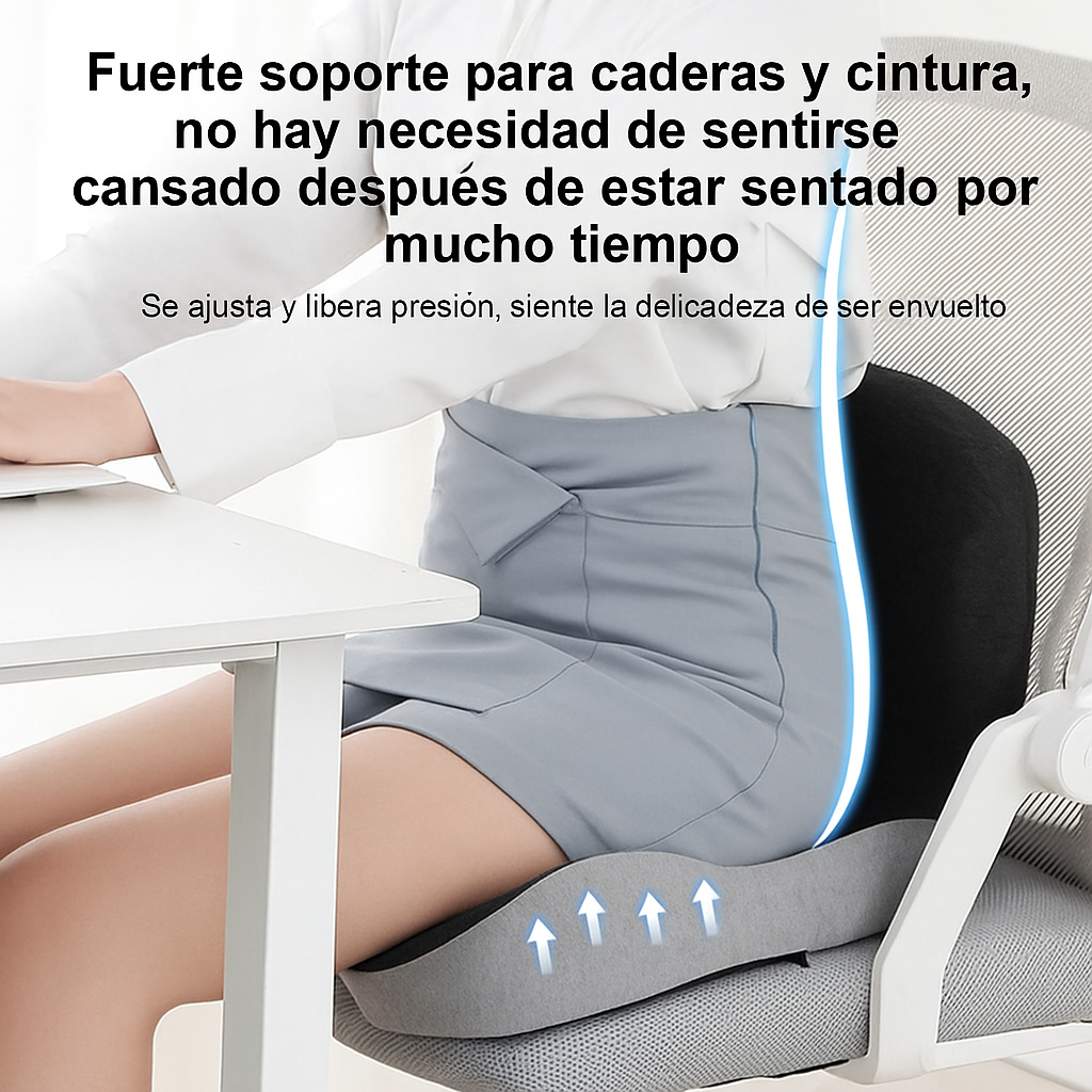 Cojín de Asiento Lumbar de Espuma Viscoelástica
