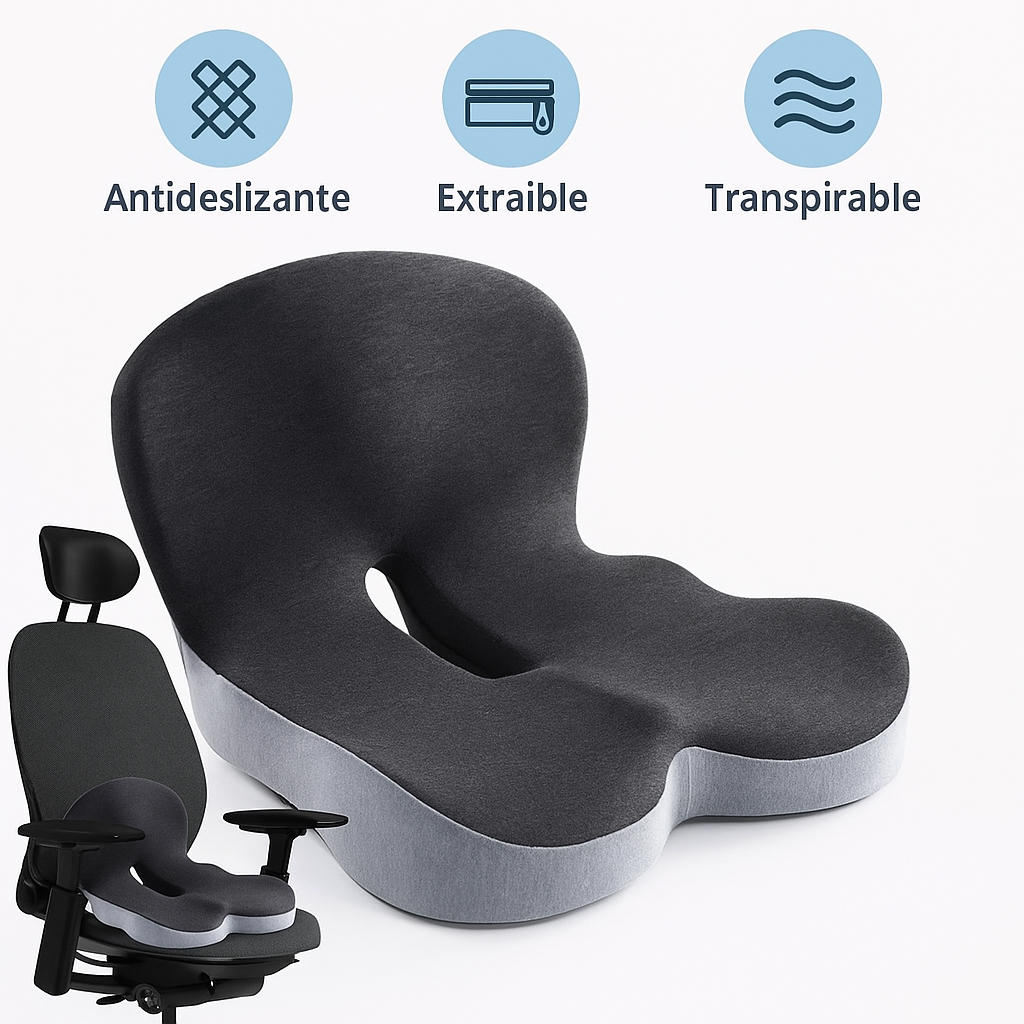 Cojín de Asiento Lumbar de Espuma Viscoelástica