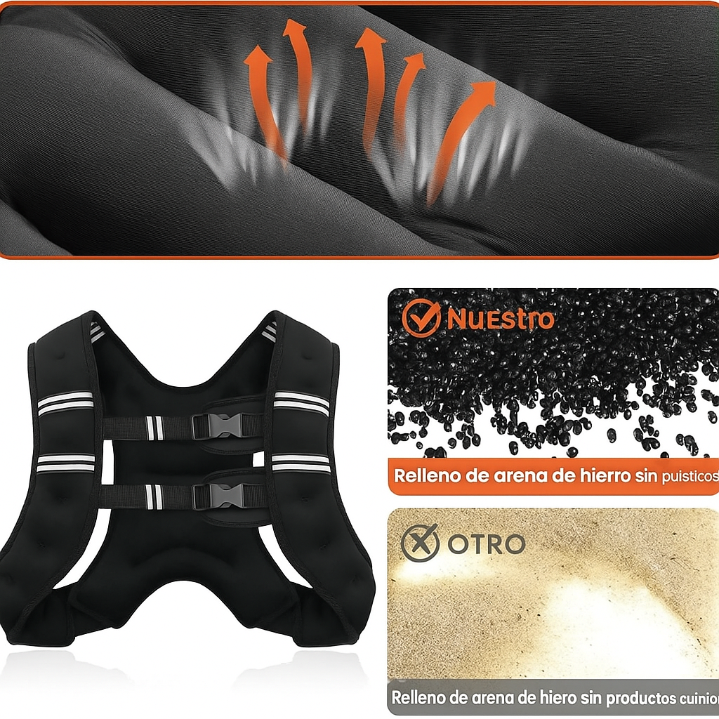 Chaleco Ponderado Ajustable con Reflectantes