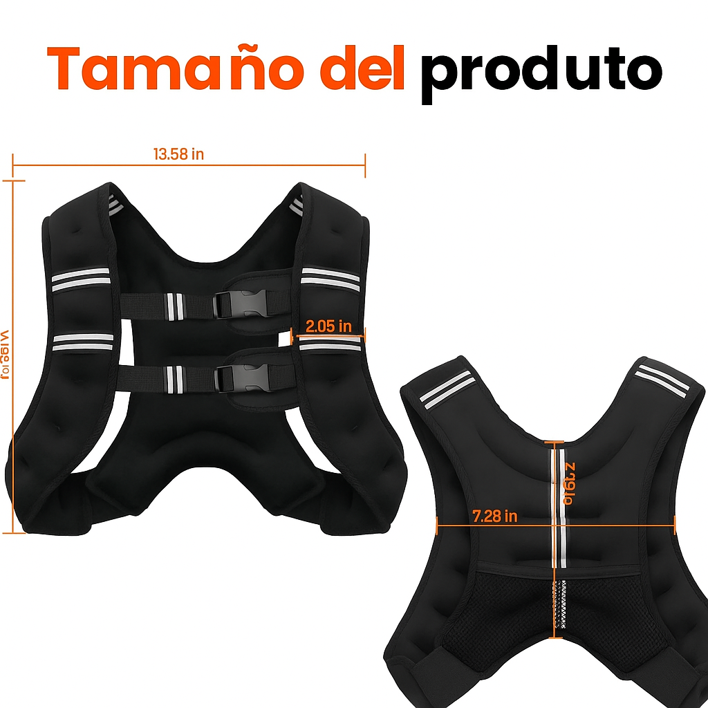 Chaleco Ponderado Ajustable con Reflectantes