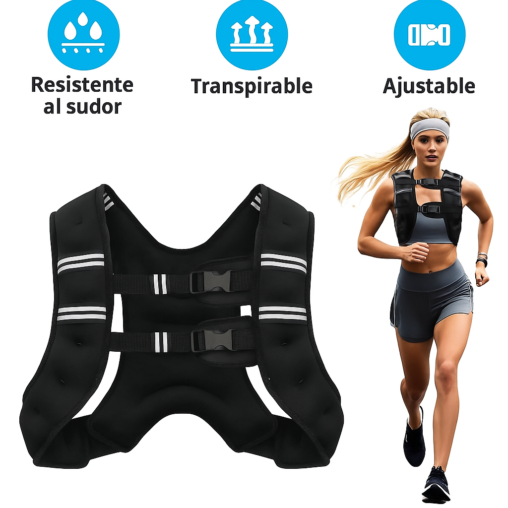Chaleco Ponderado Ajustable con Reflectantes