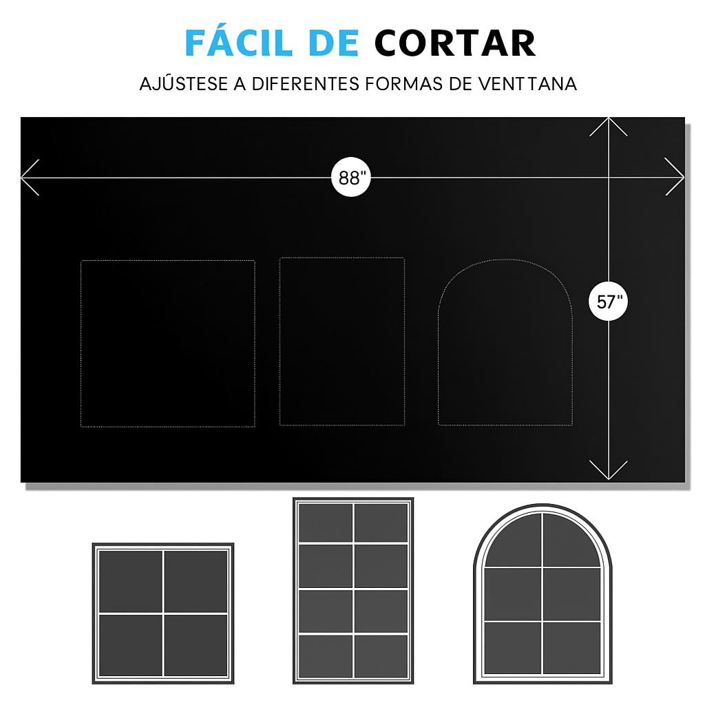 Cortina Adhesiva de Oscurecimiento Total para Ventanas