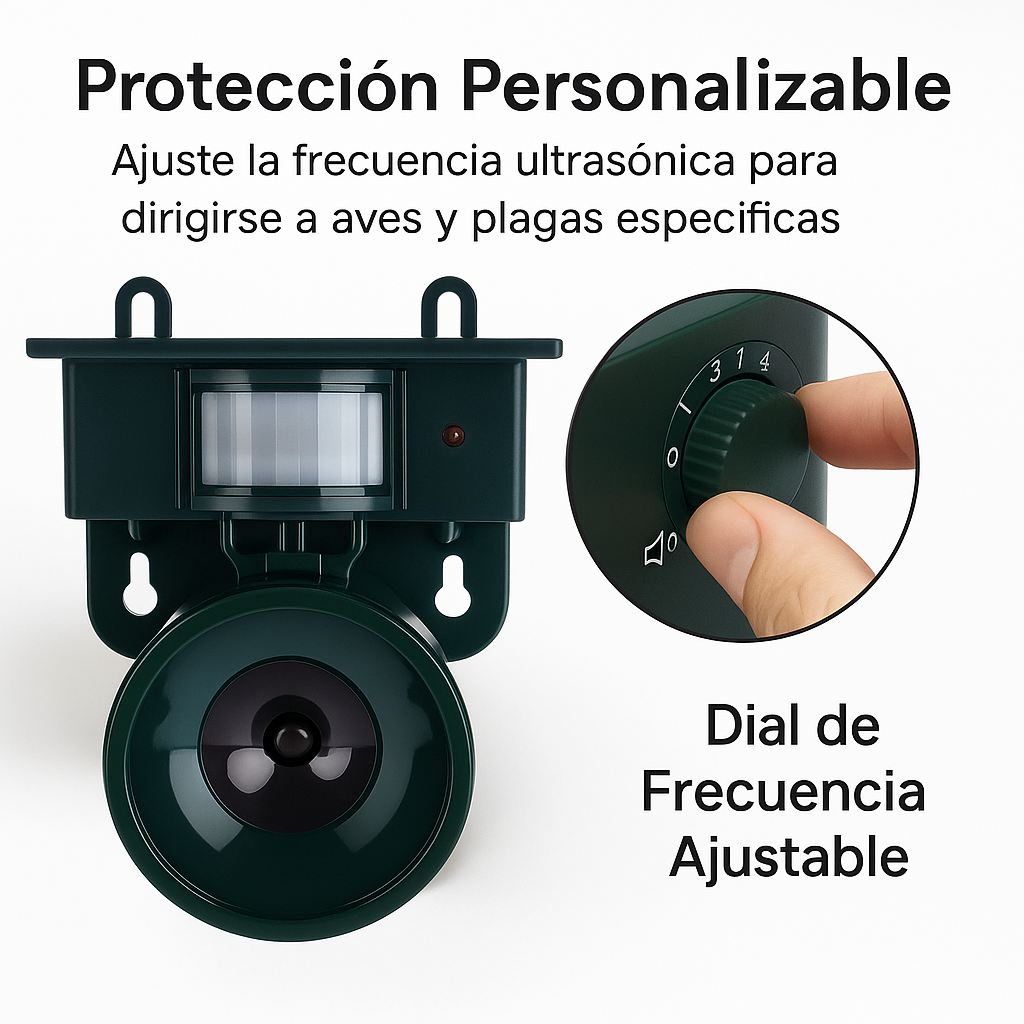 Repelente Solar de Aves con Sensor PIR y Sonido