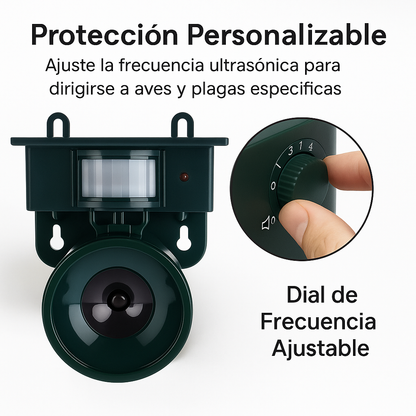 Repelente Solar de Aves con Sensor PIR y Sonido
