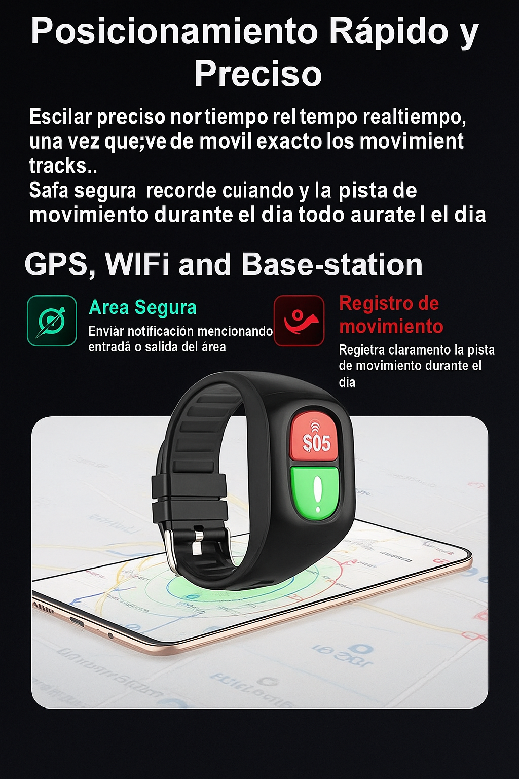Reloj Inteligente con Detección de Caídas 4G GPS