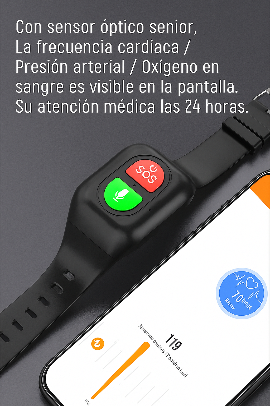 Reloj Inteligente con Detección de Caídas 4G GPS