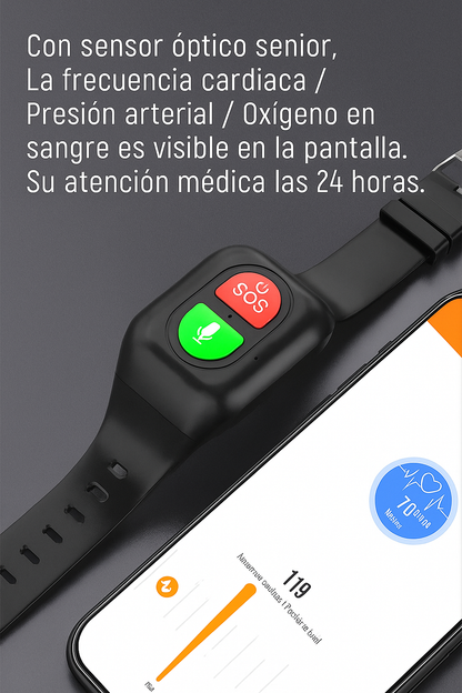 Reloj Inteligente con Detección de Caídas 4G GPS