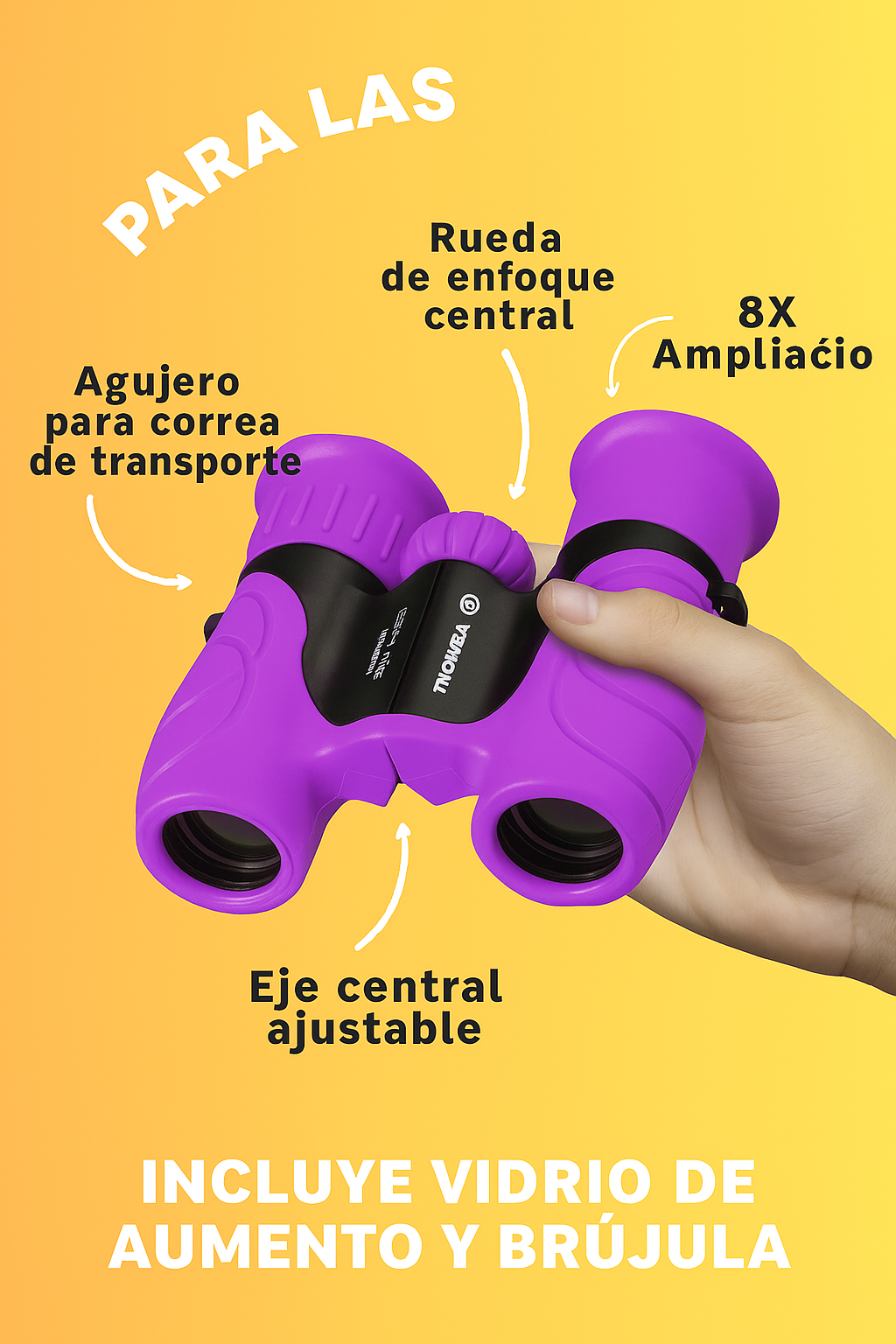 Binoculares para Niños 8x21 Ligeros y Resistentes