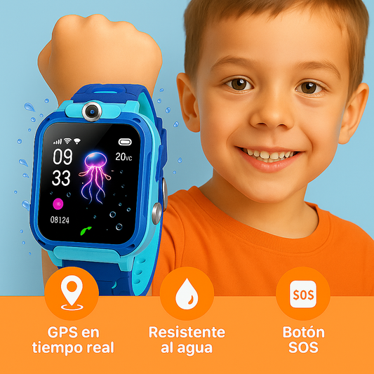Reloj Inteligente Niños GPS SOS Impermeable IP67