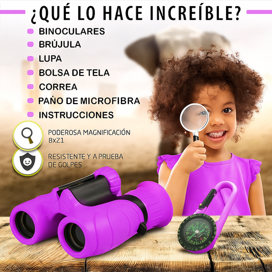 Binoculares para Niños 8x21 Ligeros y Resistentes