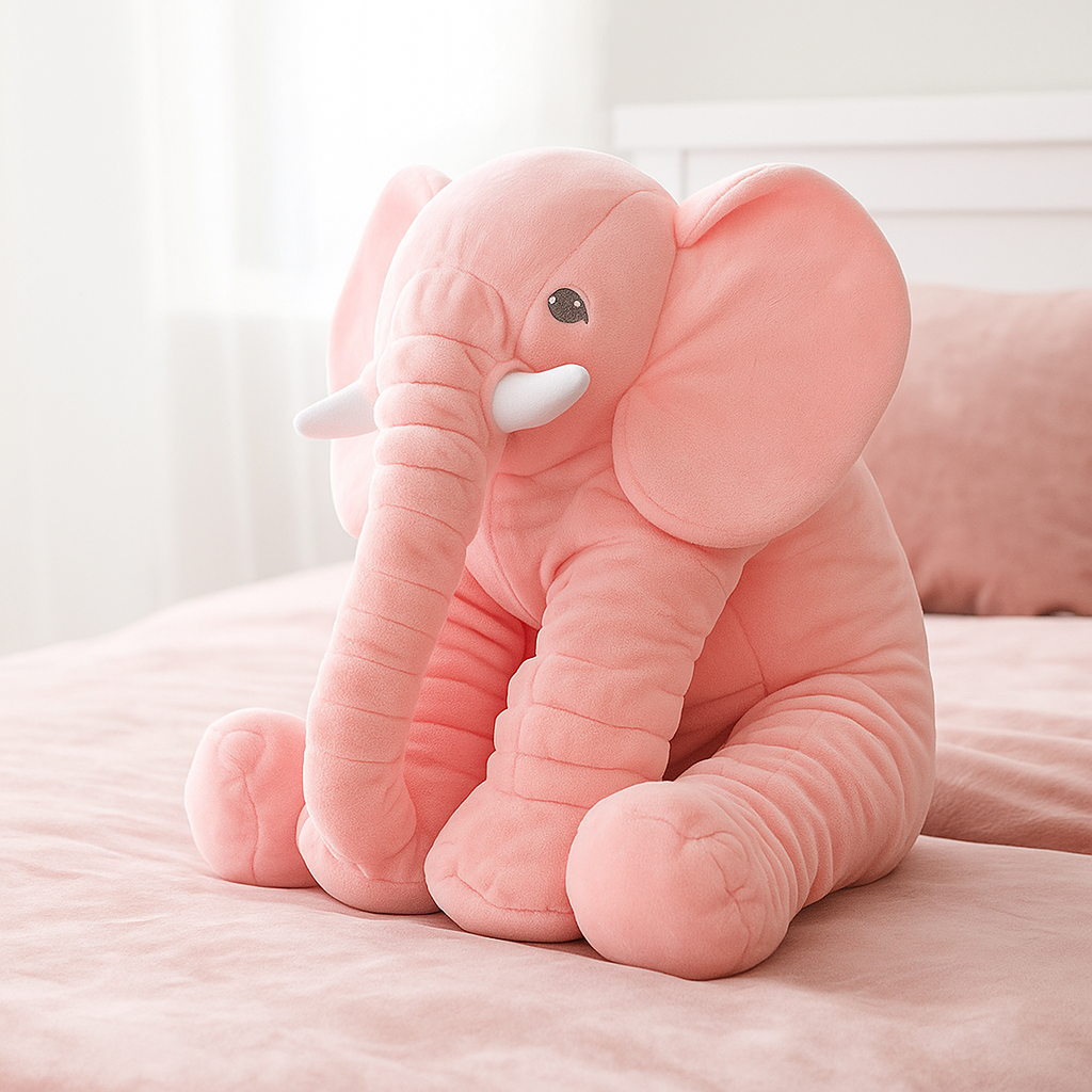 Almohada Elefante Peluche Bebé Suave y Segura