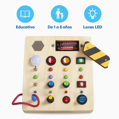 Tablero Montessori Ocupado con Luces e Interruptores