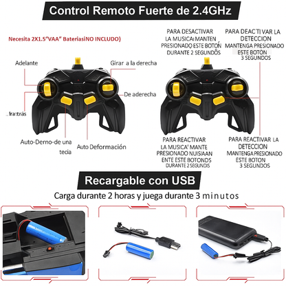 Coche Robot Transformador RC con Control por Gestos