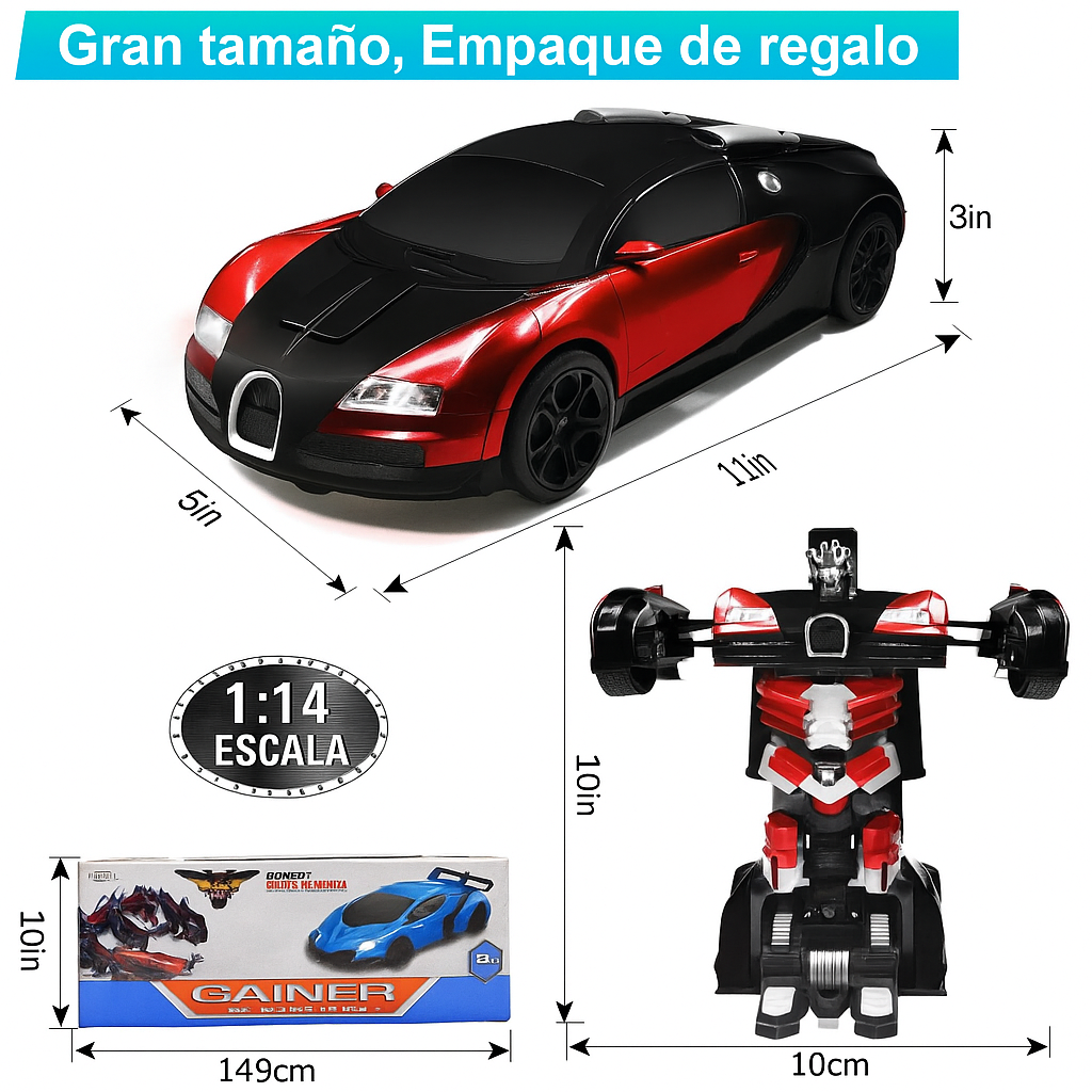Coche Robot Transformador RC con Control por Gestos