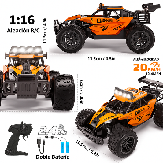 Coche RC Aleación Alta Velocidad con Luces LED