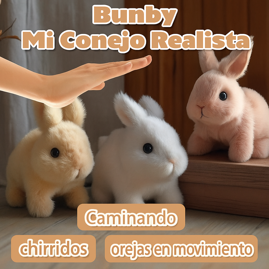 Conejo de Peluche Realista con Movimientos Suaves