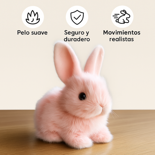 Conejo de Peluche Realista con Movimientos Suaves