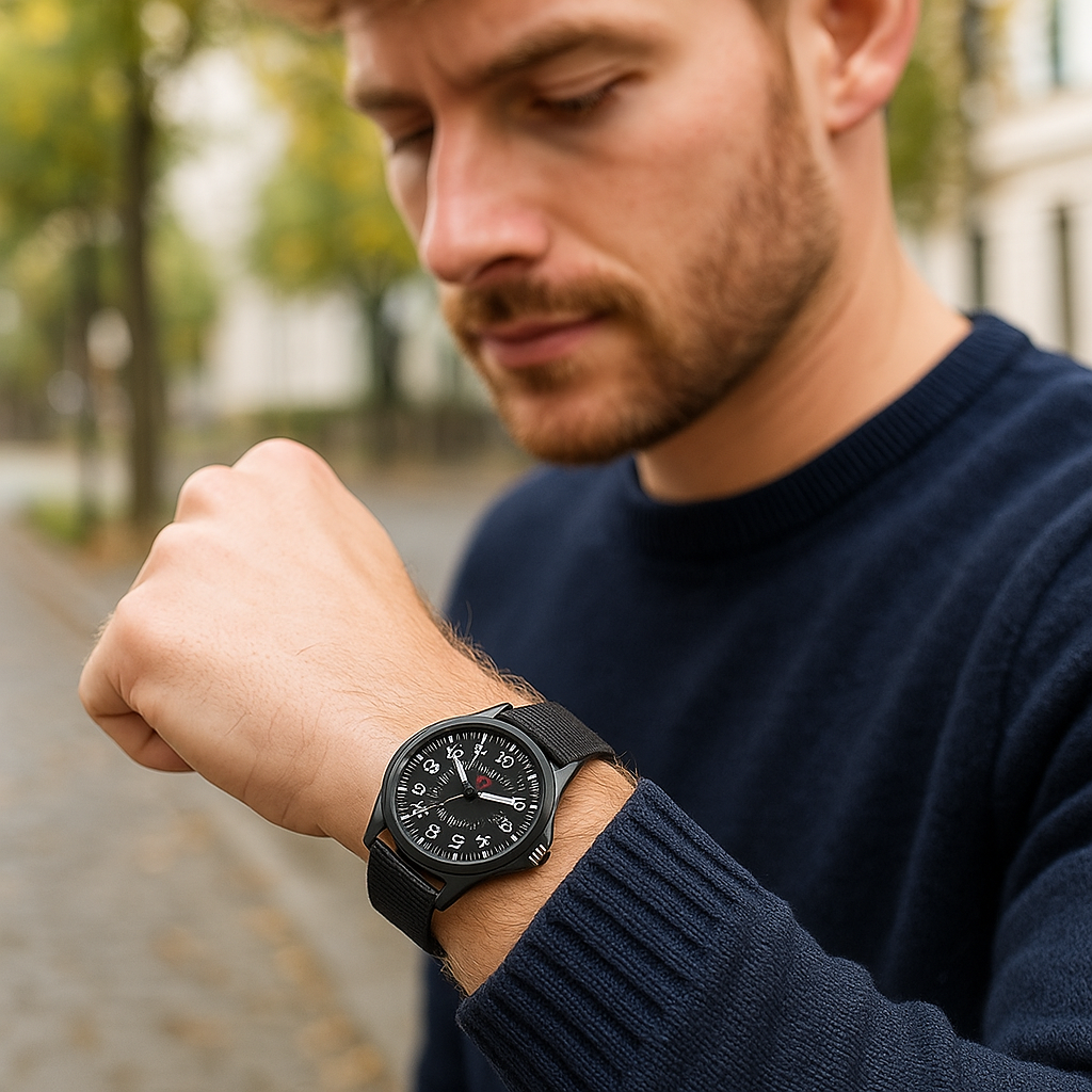 Reloj Militar Analógico Impermeable Estilo Táctico