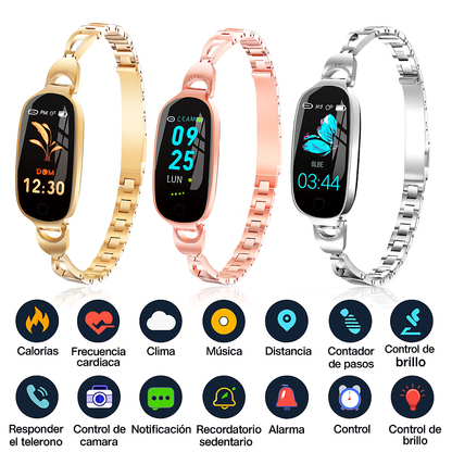 Smartwatch Fitness Mujer Elegante con Monitor de Salud