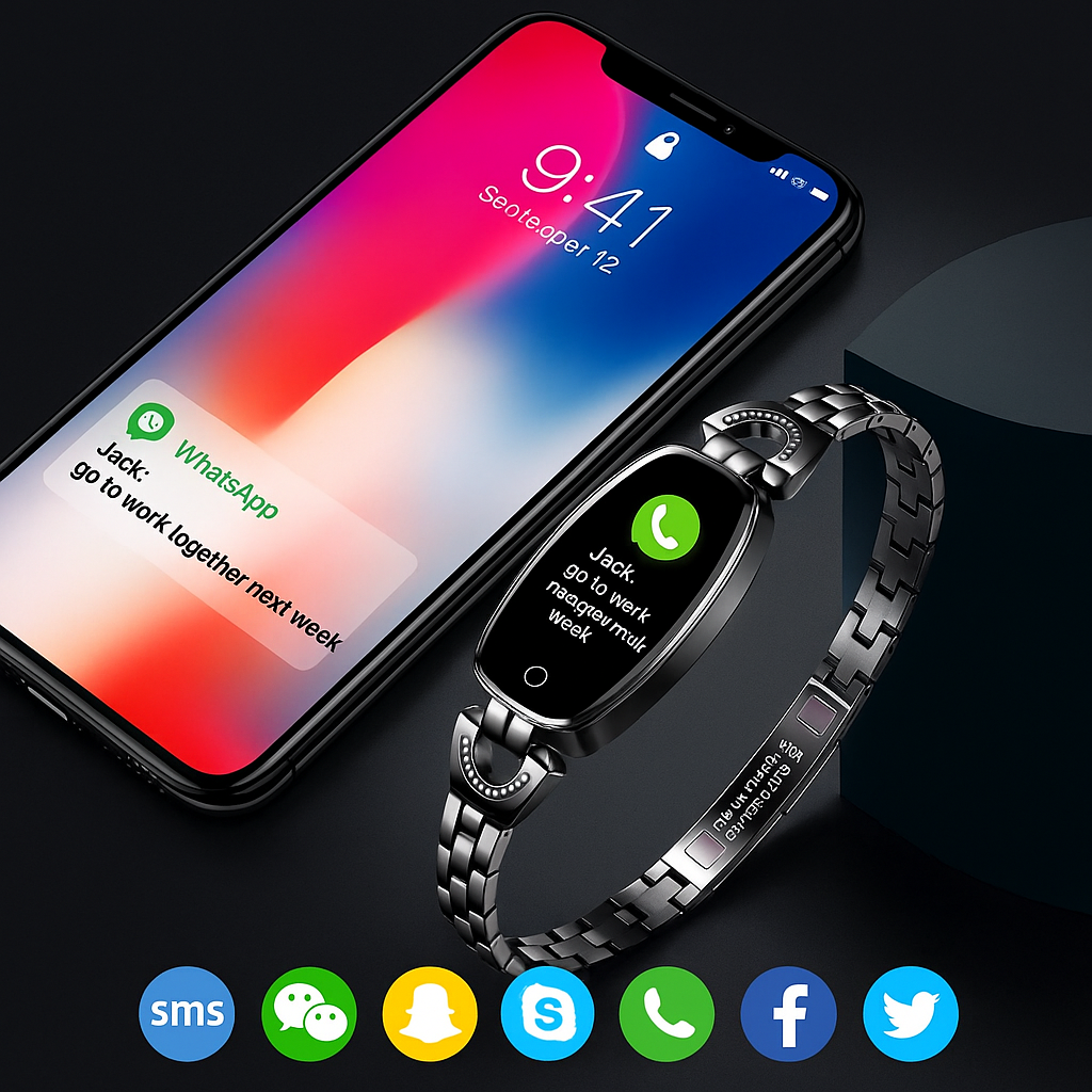 Smartwatch Fitness Mujer Elegante con Monitor de Salud