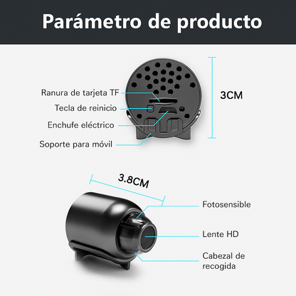 Mini Cámara WiFi 1080P con Visión Nocturna