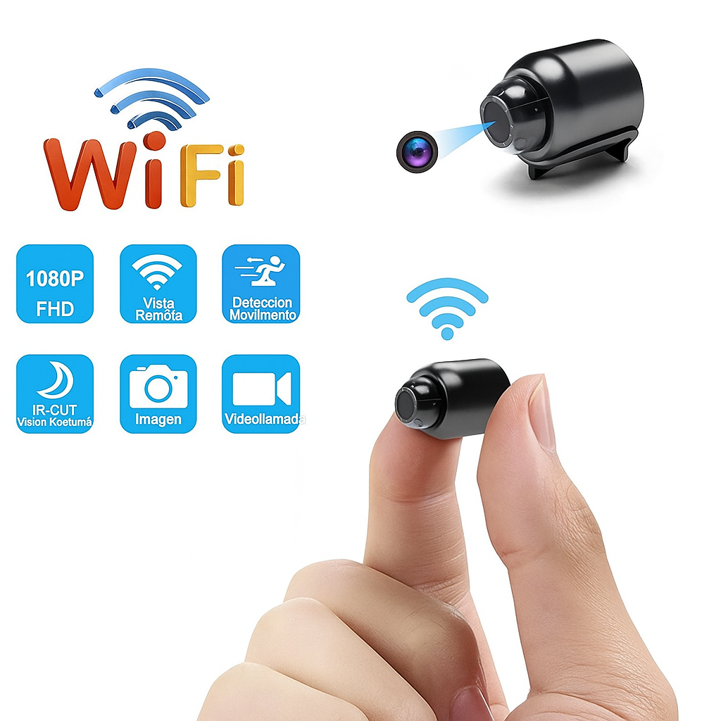 Mini Cámara WiFi 1080P con Visión Nocturna
