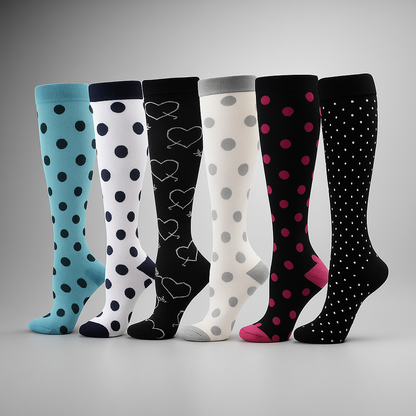 Calcetines Compresión - Edema - Diabetes - Paquete 6 Pairs