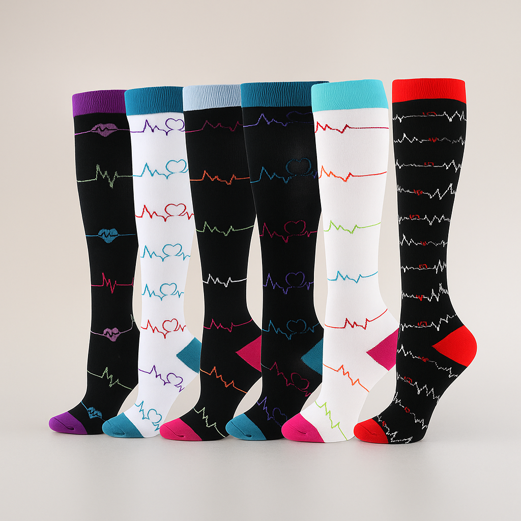 Calcetines Compresión - Edema - Diabetes - Paquete 6 Pairs