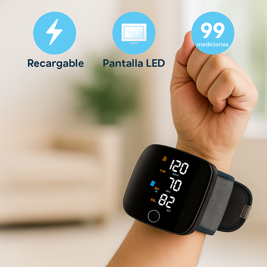 Tensiómetro de Muñeca Automático Recargable LED